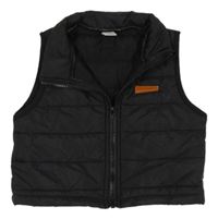 Čierna šušťáková lehce zateplená vesta s nášivkou shein