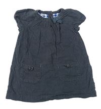 Antracitové menšestrové šaty s mašlou Mini Boden