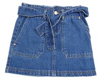 Modrá riflová sukně s páskem Denim Co.
