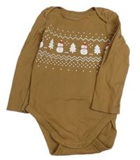 Hnědé body se sněhuláky a norským vzorem C&A