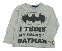 Šedé triko s nápisem - Batman Mothercare