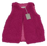 Nové - Fuchsiová huňatá podšitá vesta