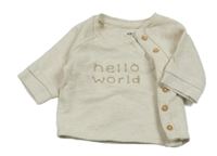 Béžová propínací mikina s nápisem H&M