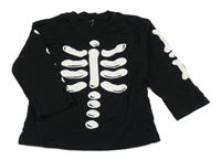 Čierne tričko s kostrou H&M