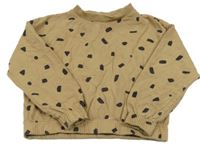 Béžovo-tmavohnedá crop mikina s tvary Pep&Co