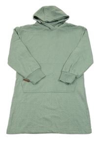 Zelené vzorované teplákové šaty s kapucňou Yigga