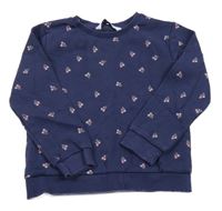 Tmavomodrá kvetovaná mikina