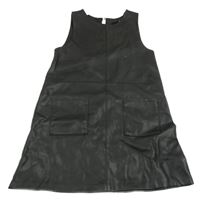 Černé koženkové zateplené šaty Zara