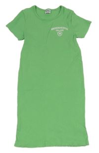 Svetlozelené rebrované šaty s nápisom Y.F.K.