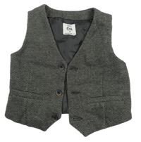 Hnedo-biela melírovaná tepláková slávnostná vesta C&A