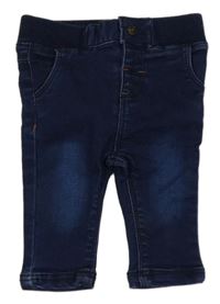 Tmavomodré rifle s úpletovýma pasom