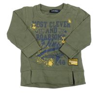 Khaki mikina s nápismi Blue Seven