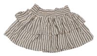 Béžovo-čierna pruhovaná vrstvená sukňa H&M