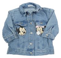 Svetlomodrá rifľová bunda s Mickeym a Minnie Disney