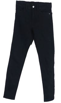Dámske čierne skinny rifle Denim
