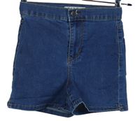 Dámske modré elastické rifľové kraťasy Denim