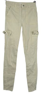 Dámské béžové cargo rifle s kapsami Denim