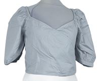 Dámska sivá crop blúzka so žabičkováním Na-kd