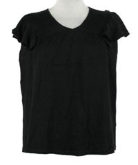 Dámské černé třpytivé úpletové tričko s volánky Next 