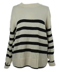 Dámský smetanovo-černý pruhovaný oversized svetr H&M
