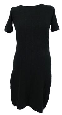 Dámske čierne vzorované svetrové šaty Winser London