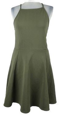 Dámske khaki strukturované šaty H&M