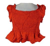 Nové - Dámska červená žabičková crop blúzka Primark