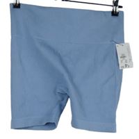 Nové - Dámské světlemodré žebrované elstické kraťasy Primark 