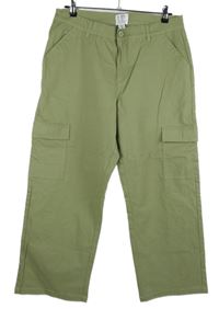 Dámske světlekhaki plátenné cargo nohavice s vreckami Up2Fashion