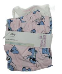 Nové - Dámske bielo-ružové pyžama so Stitchem Disney + Primark vel. 34