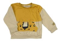 Žluto-béžová mikina s leopardem so cute