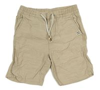 Béžové melírované plátěné kraťasy H&M