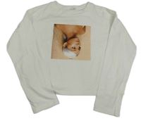 Biele crop tričko s Ariana Grande H&M
