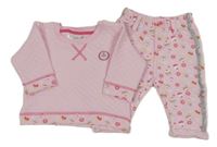 2set - Ružová vzorovaná mikina + tepláky s obrázkami Ergee