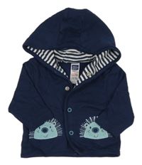 Tmavomodrá lehká propínací s ježky a kapucí M&Co.