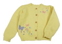 Žlutý propínací svetr s kytičkami Nutmeg