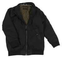 Černý šusťákový zateplený bomber Next