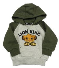 Světlešedo-khaki mikina se Simbou a kapucí Disney