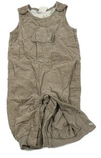 Hnědé podšité laclové manšestráky s pejskem H&M