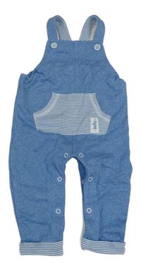 Modré laclové tepláky s pruhovanou kapsou M&Co.