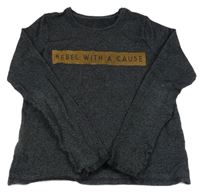 Čierna melírovaná ľahká mikina s nápisom C&A