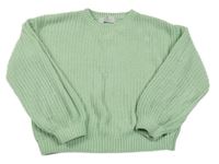 Tyrkysový žinylkový sveter H&M