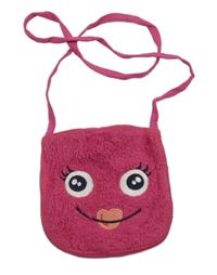 Rubínová chlupatá kabelka se smajlíkem Mothercare