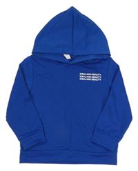 Modrá mikina s nápisom a kapucňou Shein