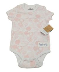 Nové - bílo-růžové květinové body so cute