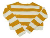 Okrovo-biely crop sveter H&M