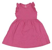 Tmavoružové bavlnené šaty so zmrzlinami H&M