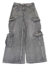 Šedé široké cargo kalhoty H&M