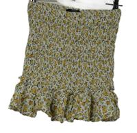 Dámska biela žabičková kvetovaná sukňa Bershka