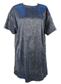 Dámská stříbrno-modrá třpytivá tunika Shein